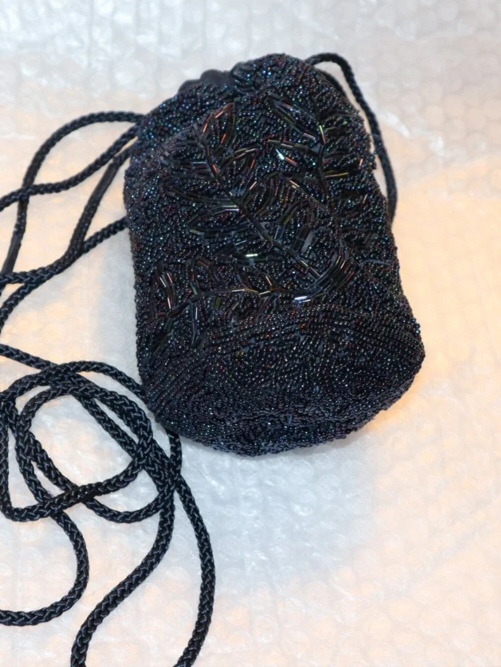 Tweeds Vintage‎ Black Beaded Evening Purse Prom Party Small
